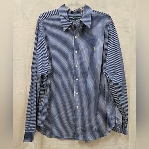 Polo by Ralph Lauren Men's Blue Striped Shirt